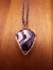 purple striped necklace