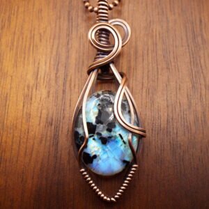Rainbow Moonstone Necklace in Copper